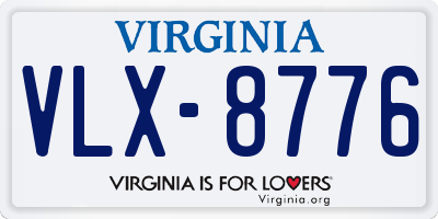 VA license plate VLX8776