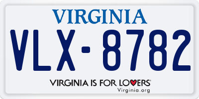 VA license plate VLX8782