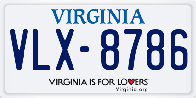 VA license plate VLX8786