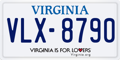 VA license plate VLX8790