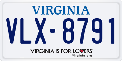 VA license plate VLX8791