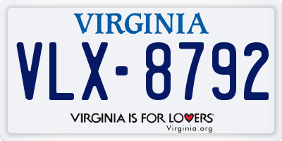 VA license plate VLX8792