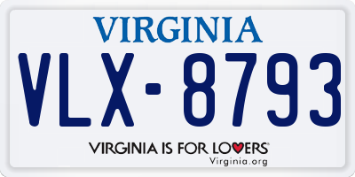 VA license plate VLX8793