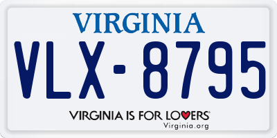 VA license plate VLX8795