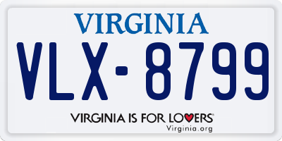 VA license plate VLX8799