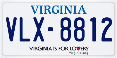 VA license plate VLX8812