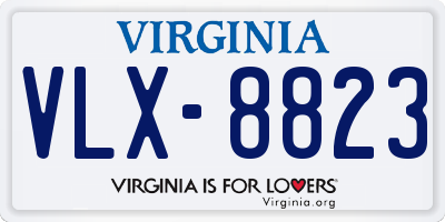 VA license plate VLX8823