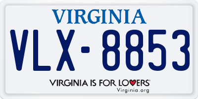 VA license plate VLX8853