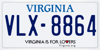 VA license plate VLX8864