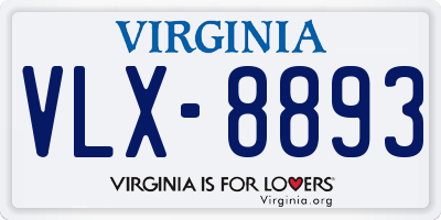 VA license plate VLX8893