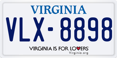 VA license plate VLX8898