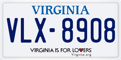 VA license plate VLX8908