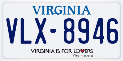 VA license plate VLX8946