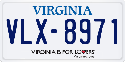 VA license plate VLX8971