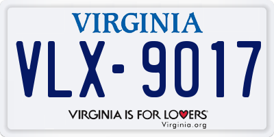 VA license plate VLX9017
