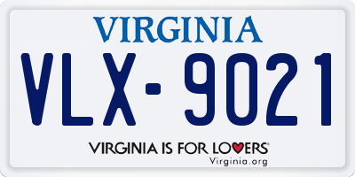 VA license plate VLX9021