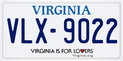 VA license plate VLX9022