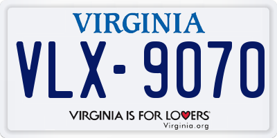 VA license plate VLX9070
