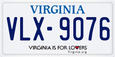 VA license plate VLX9076