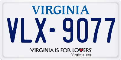 VA license plate VLX9077