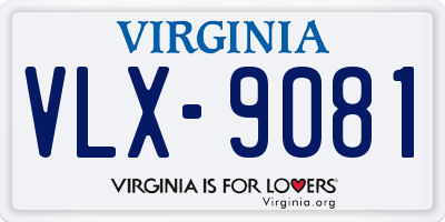 VA license plate VLX9081