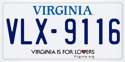VA license plate VLX9116