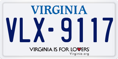 VA license plate VLX9117