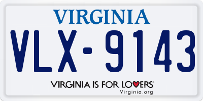 VA license plate VLX9143