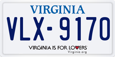 VA license plate VLX9170