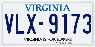 VA license plate VLX9173