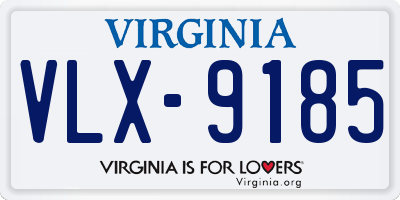 VA license plate VLX9185