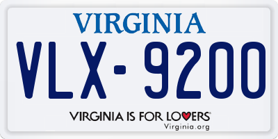 VA license plate VLX9200