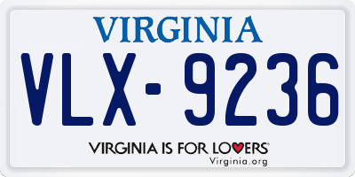 VA license plate VLX9236