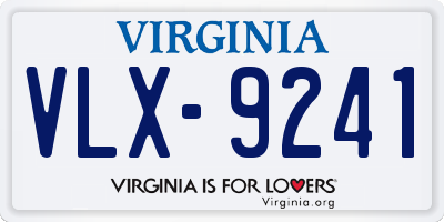 VA license plate VLX9241