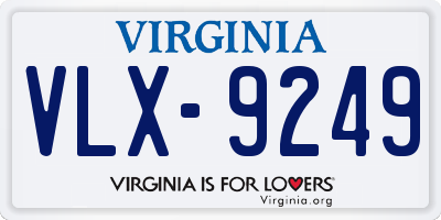 VA license plate VLX9249