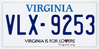 VA license plate VLX9253