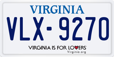 VA license plate VLX9270