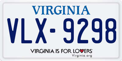 VA license plate VLX9298