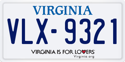 VA license plate VLX9321