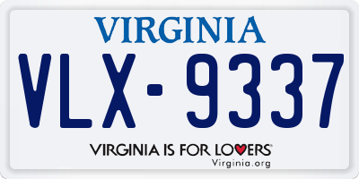 VA license plate VLX9337