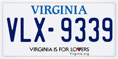 VA license plate VLX9339