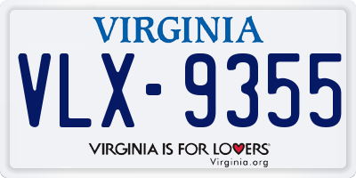 VA license plate VLX9355
