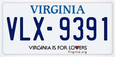 VA license plate VLX9391
