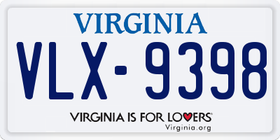 VA license plate VLX9398