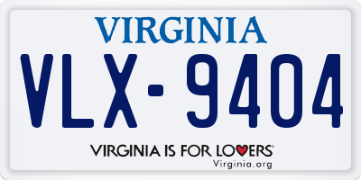 VA license plate VLX9404