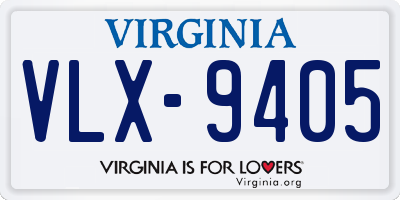 VA license plate VLX9405