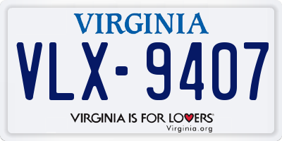 VA license plate VLX9407