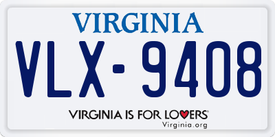 VA license plate VLX9408