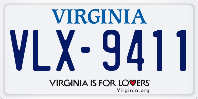 VA license plate VLX9411