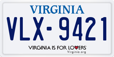 VA license plate VLX9421